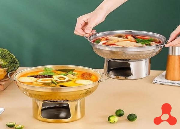 NỒI LẨU BẾP CỒN MINI BẰNG THÉP KHÔNG GỈ
