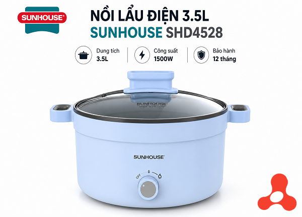 NỒI LẨU ĐIỆN SUNHOUSE SHD4528 - 3.5L 1200W (T6)