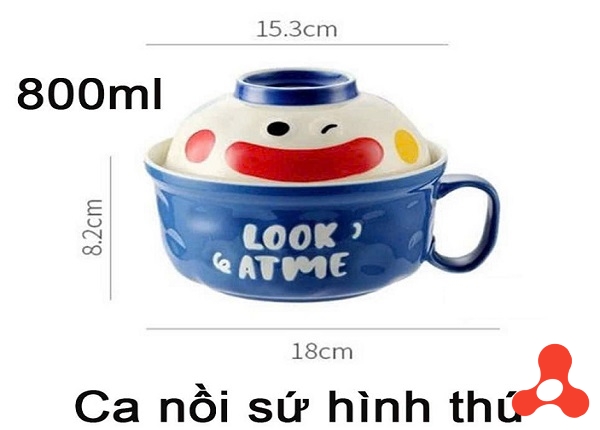 NỒI SỨ HÌNH THÚ 800ML CÓ QUAI