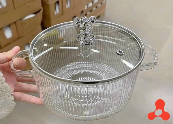 NỒI THỦY TINH CHỊU NHIỆT NẮP GẤU 1,7L