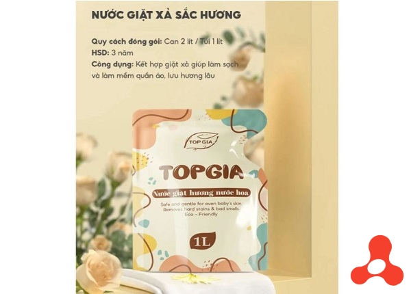 NƯỚC GIẶT XẢ SẮC HƯƠNG TOP GIA 2IN1 TÚI 1L