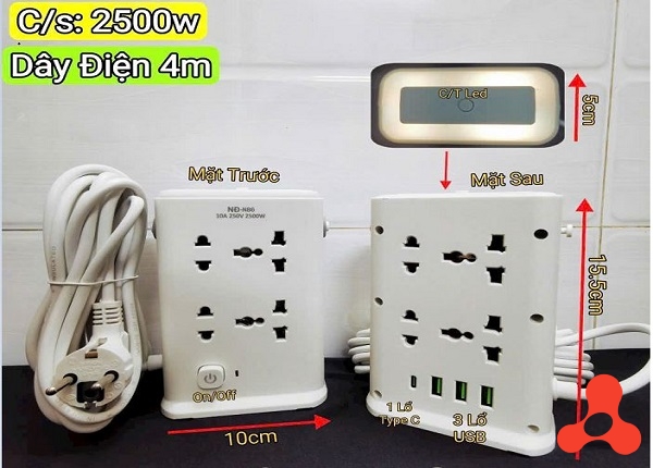 Ổ CẮM ĐIỆN 2 TẦNG MÀU TRẮNG NĐ-N86