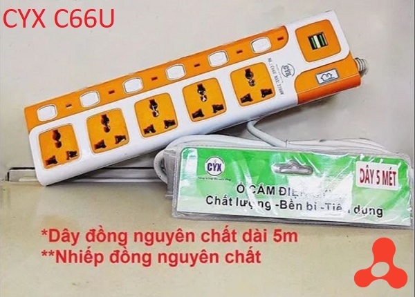Ổ CẮM ĐIỆN CAO CẤP CYX C66U DÂY DÀI 5M