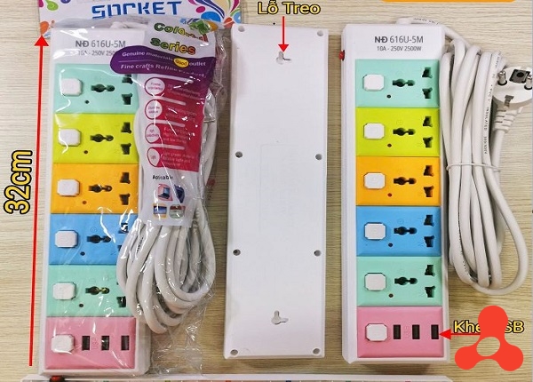 Ổ CẮM ĐIỆN CÔNG SUẤT CAO NĐ 616U DÂY DÀI 5M