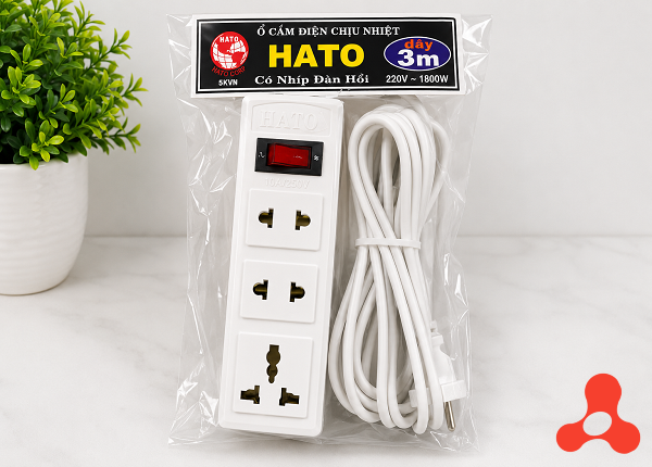 Ổ CẮM ĐIỆN HATO CÓ CÔNG TẮC 3 Ổ CẮM DÂY DÀI 3M