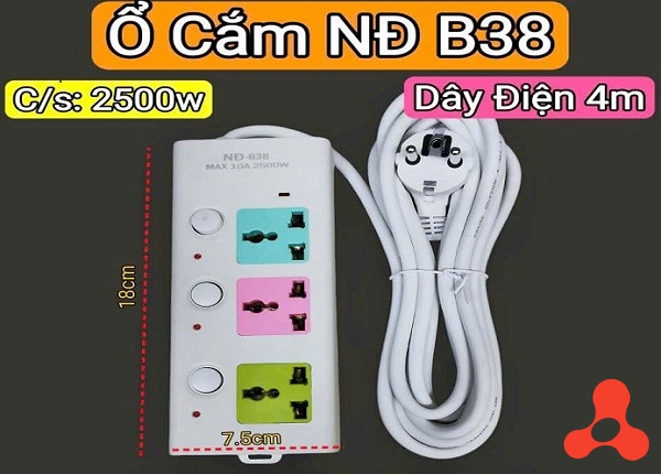 Ổ CẮM ĐIỆN NĐ B38 DÂY DÀI 4M