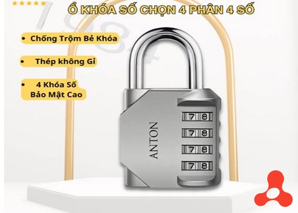 Ổ KHÓA 4 SỐ ANTON 40MM MẬT KHẨU AN TOÀN