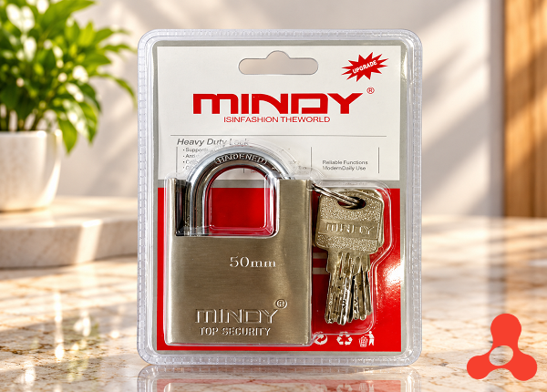 Ổ KHOÁ CHỐNG CẮT MINDY 50MM CHÌA MUỖNG (GIỮ CHÌA)