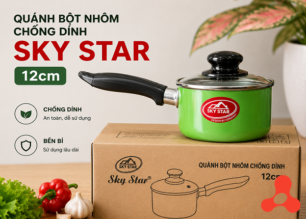 QUÁCH BỘT NHÔM CHỐNG DÍNH SKY STAR 12cm