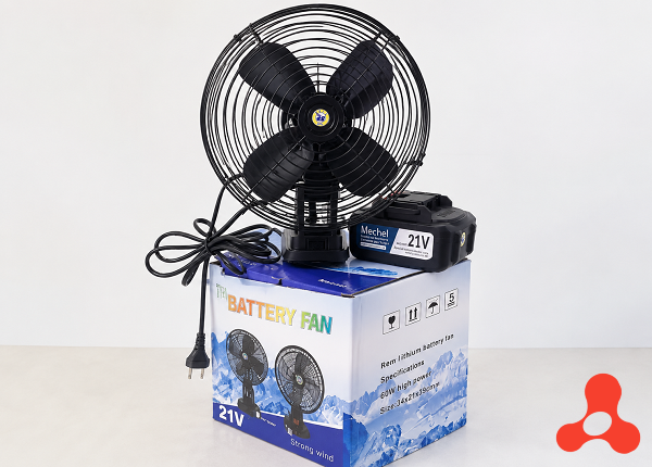QUẠT CẮM ĐIỆN 220V CỐ ĐỊNH KÈM 1 PIN 10 CELL (T18)