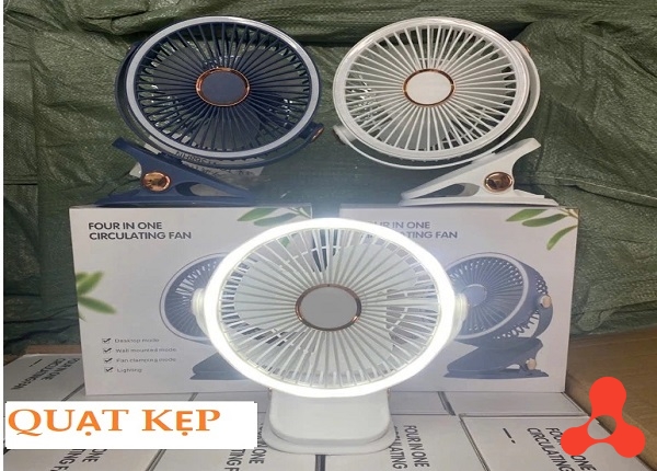 QUẠT KẸP TÍCH ĐIỆN CÓ ĐÈN LED