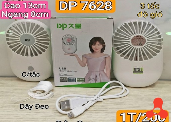 QUẠT SẠC TÍCH ĐIỆN DÂY ĐEO DP-7628