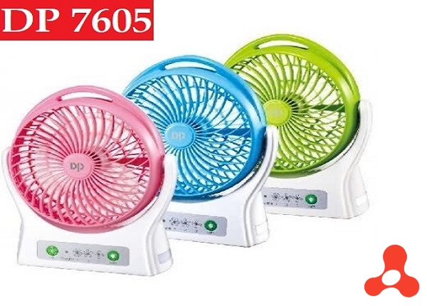 QUẠT SẠC TÍCH ĐIỆN KIÊM ĐÈN LED DP 7605