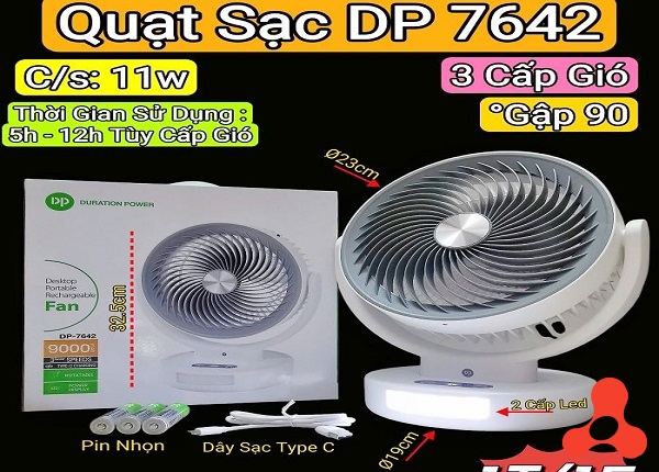 QUẠT TÍCH ĐIỆN 3 CẤP ĐỘ GIÓ DP 7642