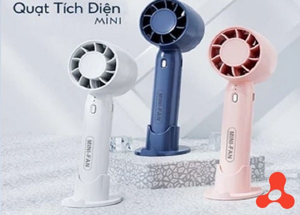 QUẠT TÍCH ĐIỆN CẦM TAY 3 MỨC GIÓ CÓ ĐẾ ĐỂ BÀN