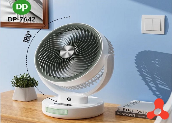 QUẠT TÍCH ĐIỆN ĐỂ BÀN CÓ ĐÈN LED DP-7642
