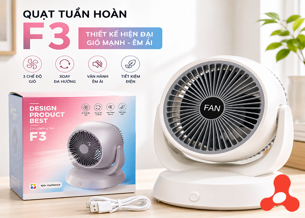 QUẠT TÍCH ĐIỆN ĐỂ BÀN F3 CAO CẤP (T16)