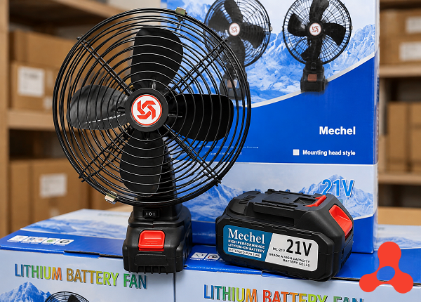 QUẠT TÍCH ĐIỆN LỒNG SẮT CỐ ĐỊNH 1 PIN 10 CELL KÈM SẠC (T18)