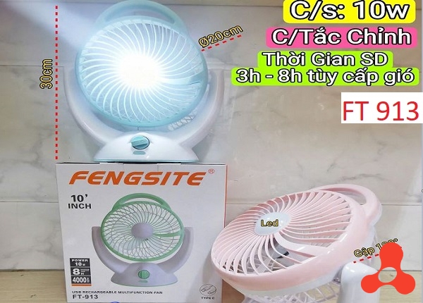 QUẠT TÍCH ĐIỆN MINI 2in1 FT 913