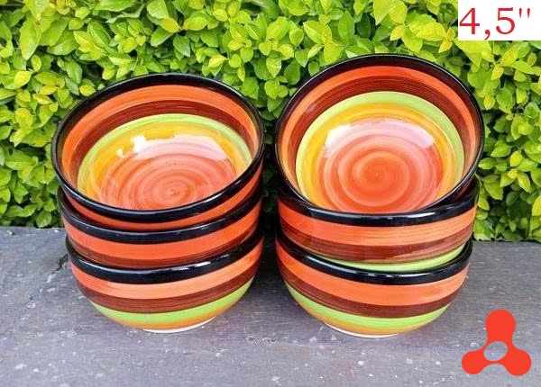 SET 10 CHÉN SỨ CẦU VỒNG 4,5 INCH