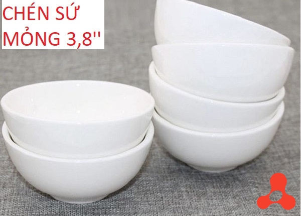SET 10 CHÉN SỨ TRẮNG TRƠN LOẠI MỎNG