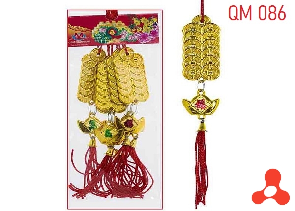 SET 10 DÂY TREO TẾT CÂY TIỀN ĐÔI MÃ M086