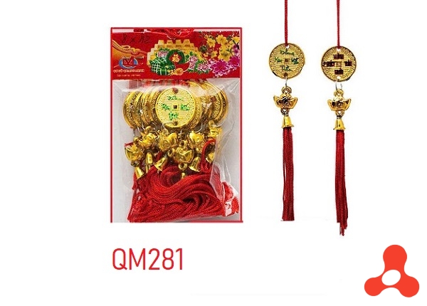 SET 10 DÂY TREO TẾT ĐỒNG TIỀN CÂU ĐỐI MÃ M281