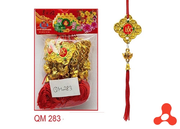 SET 10 DÂY TREO TẾT ĐỒNG TIỀN CHỮ LỘC MÃ M283