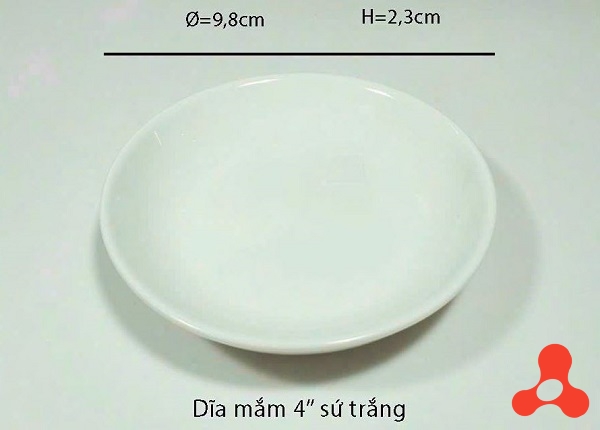SET 10 ĐĨA MẮM SỨ TRẮNG SIZE 4 INCH