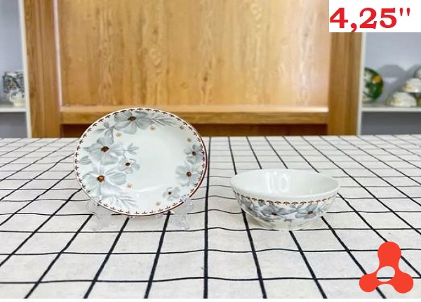 SET 10 DĨA SỨ 4,25 NƯỚC CHẤM HOA DỪA