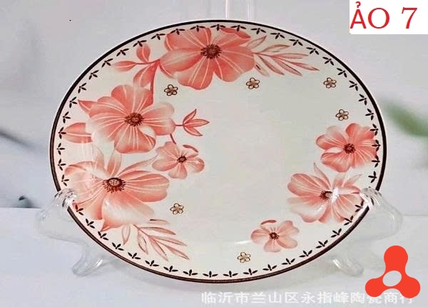 SET 10 DĨA SỨ HOA DỪA HỒNG SIZE 7 ẢO