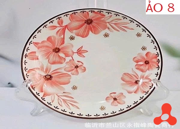 SET 10 DĨA SỨ HOA DỪA HỒNG SIZE 8 ẢO
