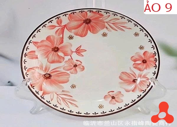 SET 10 DĨA SỨ HOA DỪA HỒNG SIZE 9 ẢO