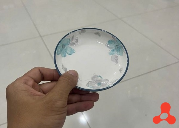 SET 10 ĐĨA SỨ XOẮN HOA XANH ĐĨA CHẤM (T30)