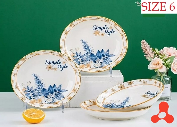 SET 10 ĐĨA SỨ TRÒN SIMPLE STYLE SIZE 6 ẢO