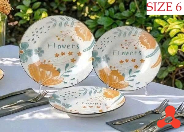 SET 10 ĐĨA SỨ TRÒN SUNFLOWER SIZE 6 ẢO