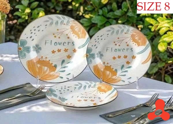 SET 10 ĐĨA SỨ TRÒN SUNFLOWER SIZE 8 ẢO