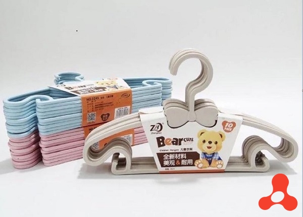 SET 10 MÓC TREO QUẦN ÁO BEAR NHỰA CHO BÉ