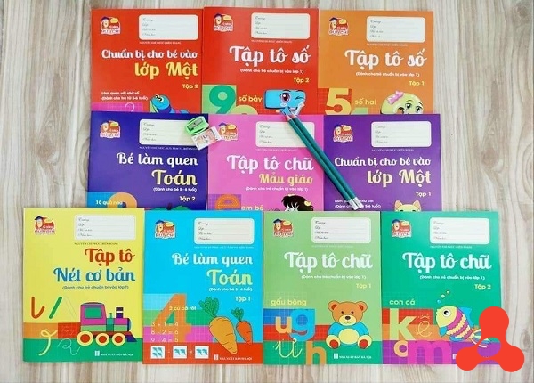 SET 10 QUYỂN SÁCH TẬP VIẾT CHỮ,SỐ KÈM BÚT