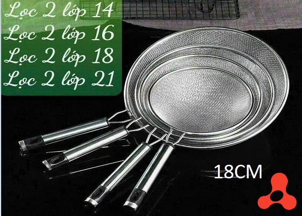 SET 10 RÂY LỌC SIÊU MỊN 2 LỚP INOX SIZE 18CM