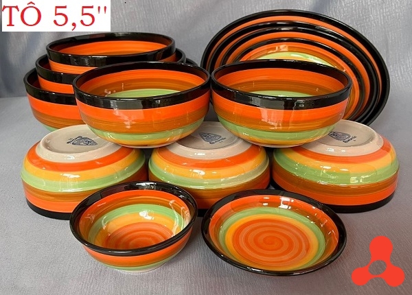 SET 10 TÔ SỨ CẦU VỒNG 5,5 INCH CAO CẤP