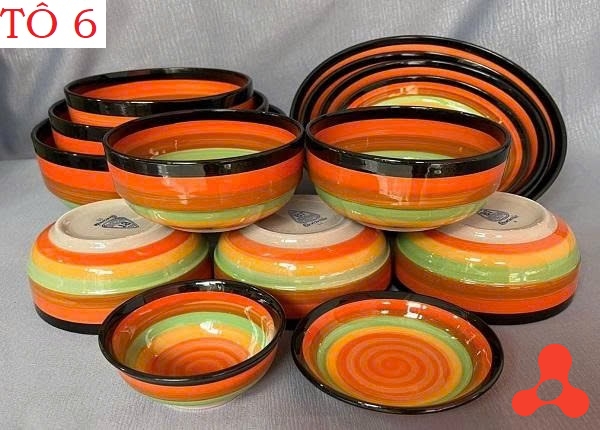 SET 10 TÔ SỨ CẦU VỒNG 6 INCH CAO CẤP