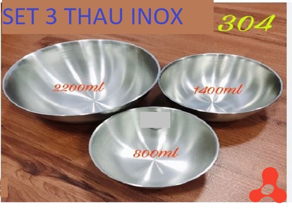 SET 3 THAU INOX TRỘN BỘT CHIA VẠCH