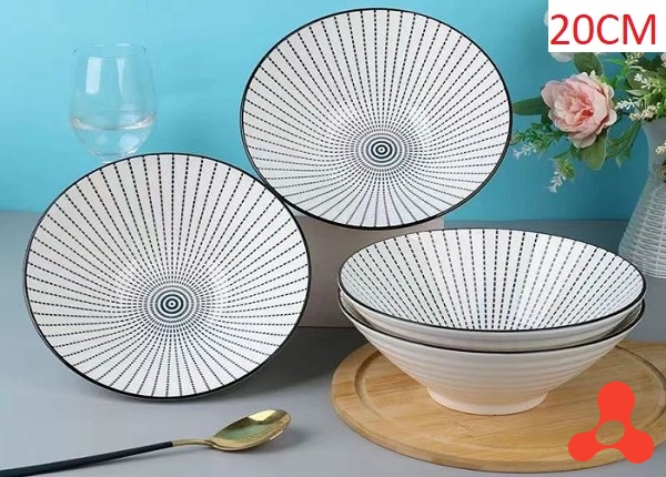 SET 5 TÔ SỨ HỌA TIẾT SIZE 8 LOE