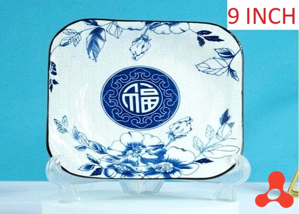 SET 6 ĐĨA SỨ VUÔNG CHỮ PHÚC SIZE 9
