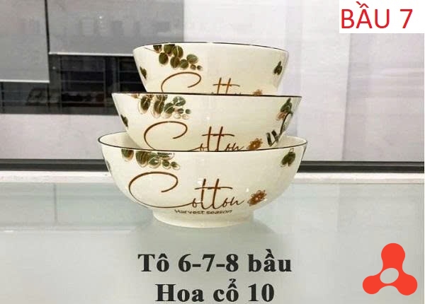 SET 6 TÔ SỨ BẦU COTTON HAREST SEASON SIZE 7