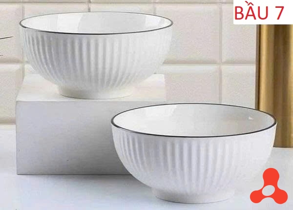SET 10 TÔ SỨ SỌC VIỀN ĐEN SIZE 7 BẦU