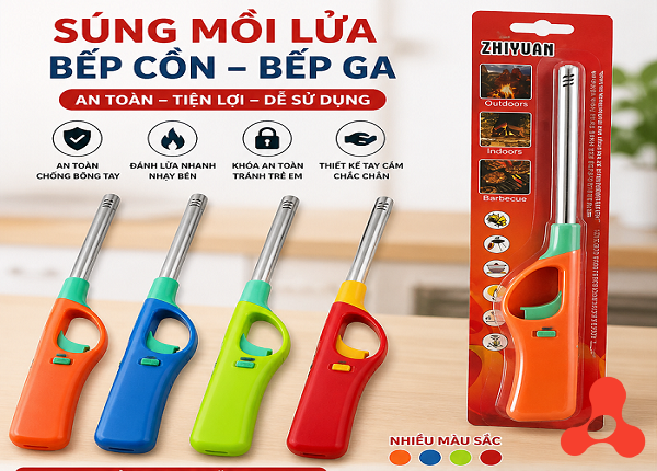 SÚNG MỒI LỬA BẾP CỒN BẾP GA NHIỀU MÀU (T240)