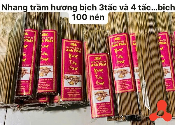 TÉP 100 NÉN NHANG TRẦM HƯƠNG 4 TẤC