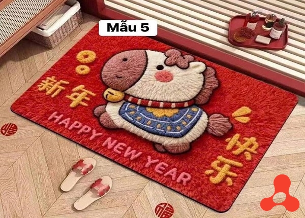 THẢM LAU CHÂN 5D HOẠ TIẾT NGỰA 2026 - SIZE 60x40cm